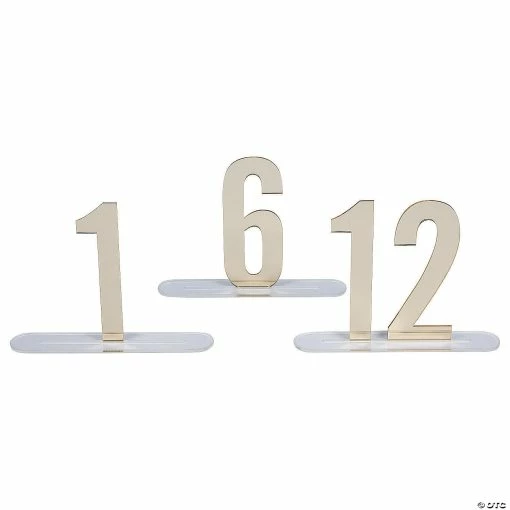 Hot Sale 😀 1 - 12 Gold Mirror Table Numbers - 12 Pc. 🌟 -Party Decorations by Fundraiser Sales Shop 1 12 gold mirror table numbers 12 pc 13786232