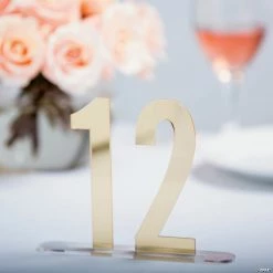 Hot Sale 😀 1 - 12 Gold Mirror Table Numbers - 12 Pc. 🌟 -Party Decorations by Fundraiser Sales Shop 1 12 gold mirror table numbers 12 pc 13786232 a02