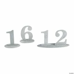 Flash Sale 😀 1 - 12 Silver Glitter Table Numbers - 12 Pc. 🌟