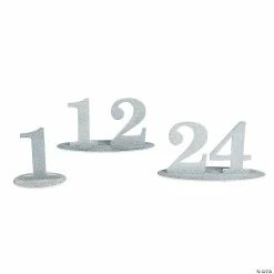 Coupon 😀 1 - 24 Silver Glitter Table Numbers 😀