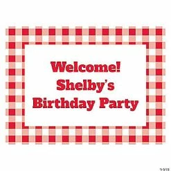 Best Sale 💯 Personalized Gingham Plaid Welcome Sign 🌟