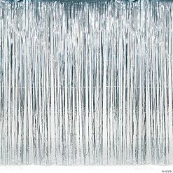 Deals 🎉 Large Metallic Fringe Backdrop Curtains ❤️ -Party Decorations by Fundraiser Sales Shop large silver metallic fringe backdrop curtain3 6194 a03