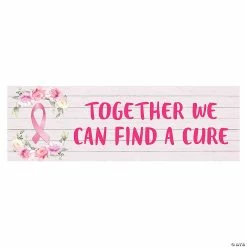 Cheap 🎉 Pink Ribbon Floral Custom Banner 💯