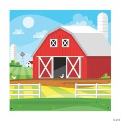 Cheap 🎁 Red Barn Backdrop Banner - 2 Pc. 🎉